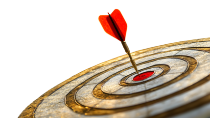 Dartboard isolated on white background for precise target marketing strategies concept.