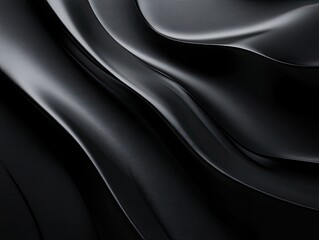 Obraz premium Abstract Black Fabric Texture with Smooth Waves