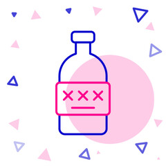 Line Poisoned alcohol icon isolated on white background. Colorful outline concept. Vector