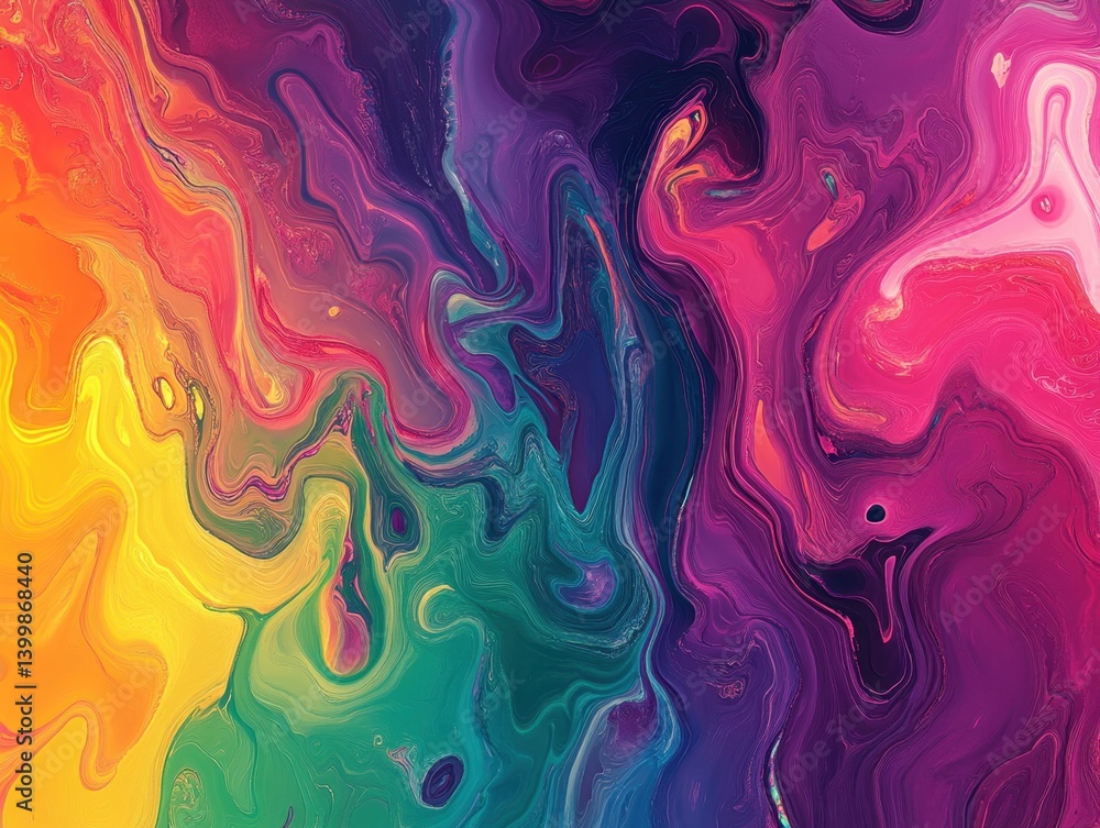 Poster vivid abstract art with flowing colors creating a dynamic and modern design in a fluid and organic s