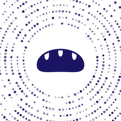 Blue Bread loaf icon isolated on white background. Abstract circle random dots. Vector