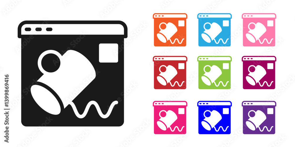 Poster black data visualisation icon isolated on white background. set icons colorful. vector