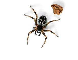 A single spider on white background