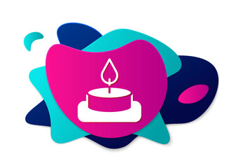 Color Aroma candle icon isolated on white background. Abstract banner with liquid shapes. Vector