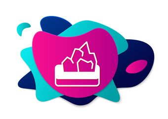 Color Ore mining icon isolated on white background. Abstract banner with liquid shapes. Vector