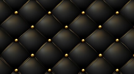 Obraz premium Luxurious black quilted upholstery