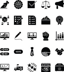 election icons set vector illustration