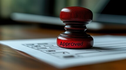 Approved document stamp on form