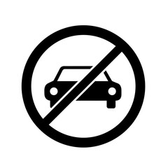 No Parking Sign Vector Illustration of a Car Prohibited Symbol