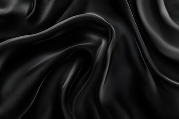 Obraz premium Dark Elegant Black Silk Fabric Drape Texture