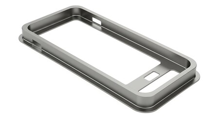 Sleek Silver Metal Phone Case 3D Render AI Generated