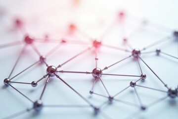 Abstract network of interconnected nodes on white background, communication, vector, background