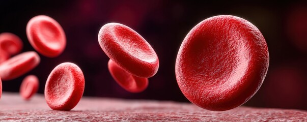 Fototapeta premium Red blood cells floating in a digital representation of human blood.