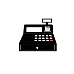 Cash Register Icon Simple Black and White Vector Illustration