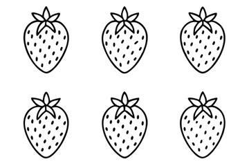strawberry line art abstract illustration modern style