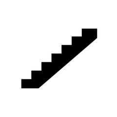 Simple Black Staircase Icon Minimalist Vector Illustration
