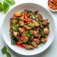 Savoring pad krapow moo stir-fried pork with basil in thailand's culinary scene