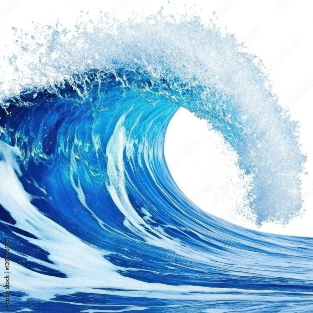 Aufkleber captivating ocean wave cresting with power and grace against a clean white background in a dynamic c