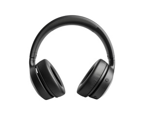 Modern black wireless headphones isolated on white background, perfect gadget for immersive sound experience. Enjoy high quality sound anywhere, crystal clear sound for music lovers daily use.