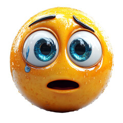 3D Emoticon Illustration: Anxious Face