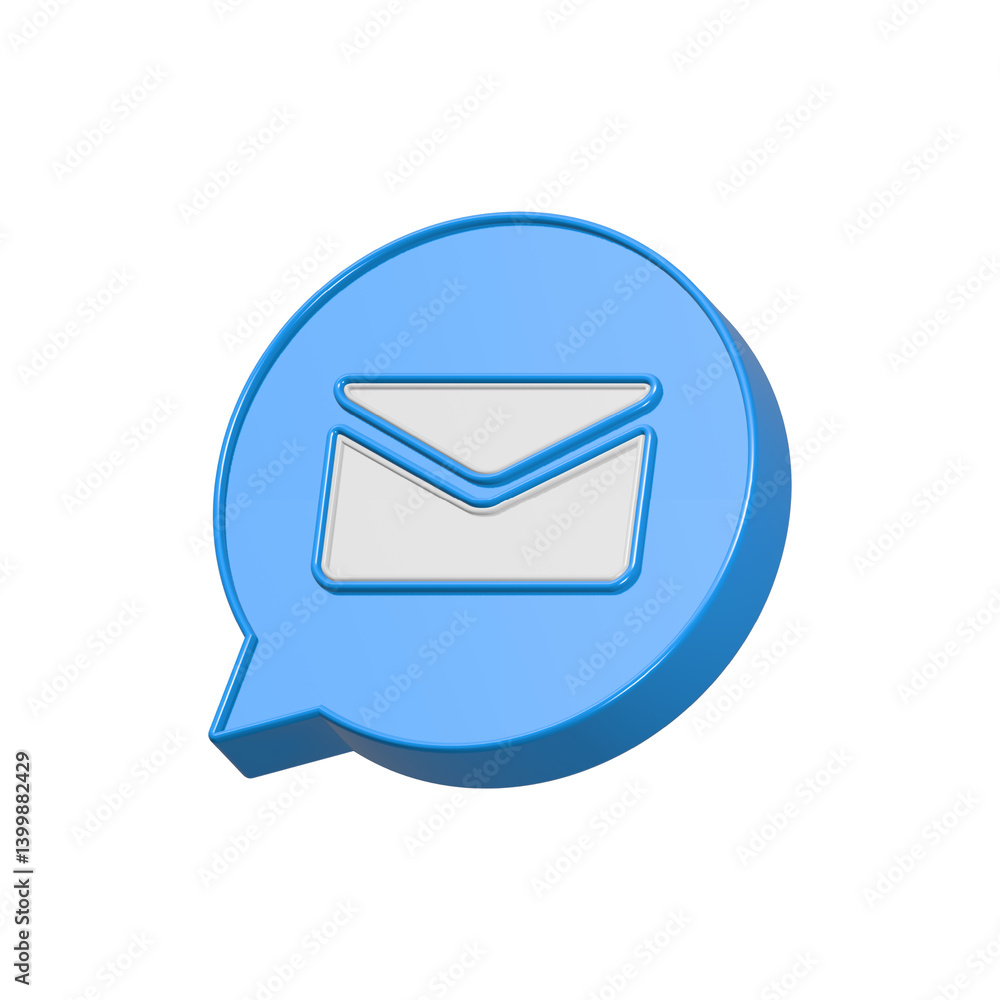 Aufkleber mail 3d symbol blue color symbol rendering
