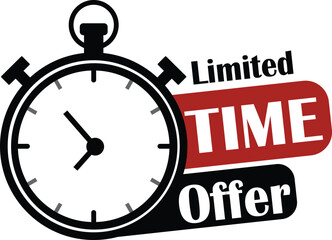 Limited Time Offer Vector Design with clock