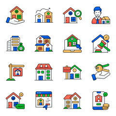 Set of Estate Flat Icons

