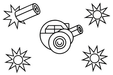 turbopower burst line art rapid force explosion hand drawn illustration
