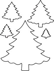  chrismast tree icon line.