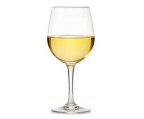 Glass white wine isolated elegant beverage. Refreshing wine for celebration, fine wine.
