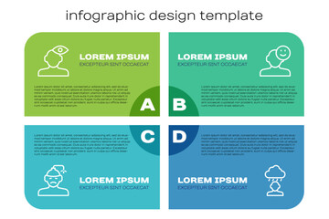 Set line Concussion, headache, Solution problem in psychology, Depression and frustration and Good mood. Business infographic template. Vector