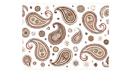 Hand-Drawn Paisley Pattern &ndash; Vintage Parchment Style 1