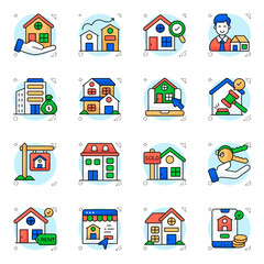 Set of Estate Flat Icons

