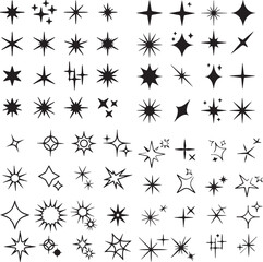  sparkling icon set vector design
