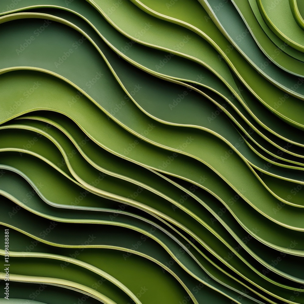 Poster abstract green wave pattern background with organic shapes and smooth textures for modern design pro
