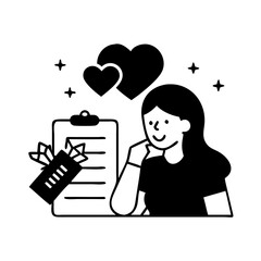 wishlist icon, wishlist silhouette vector illustration-simple silhouette illustration of wishlist, perfect for wishlist logos and icons