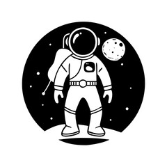 astronaut icon, astronaut silhouette vector illustration-simple silhouette illustration of astronaut, perfect for astronaut logos and icons