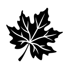 Fototapeta premium autumn leaf icon, autumn leaf silhouette vector illustration-simple silhouette illustration of autumn leaf, perfect for autumn leaf logos and icons