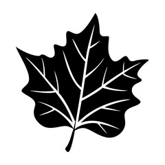 autumn leaf icon, autumn leaf silhouette vector illustration-simple silhouette illustration of autumn leaf, perfect for autumn leaf logos and icons