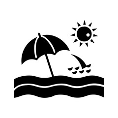 beach icon, beach silhouette vector illustration-simple silhouette illustration of beach, perfect for beach logos and icons