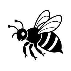 bee icon, bee silhouette vector illustration-simple silhouette illustration of bee, perfect for bee logos and icons