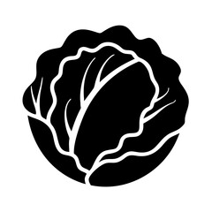 cabbage icon, cabbage silhouette vector illustration-simple silhouette illustration of cabbage, perfect for cabbage logos and icons