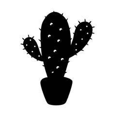 cactus icon, cactus silhouette vector illustration-simple silhouette illustration of cactus, perfect for cactus logos and icons