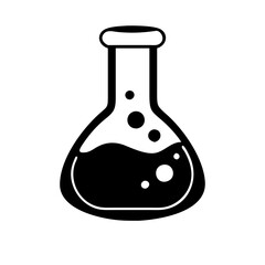 chemical flask icon, chemical flask silhouette vector illustration-simple silhouette illustration of chemical flask, perfect for chemical flask logos and icons