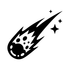 comet icon, comet silhouette vector illustration-simple silhouette illustration of comet, perfect for comet logos and icons © Mahmudul