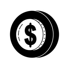 currency symbol icon, currency symbol silhouette vector illustration-simple silhouette illustration of currency symbol, perfect for currency symbol logos and icons