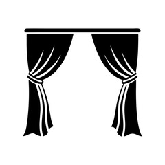 curtain icon, curtain silhouette vector illustration-simple silhouette illustration of curtain, perfect for curtain logos and icons