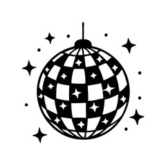 disco ball icon, disco ball silhouette vector illustration-simple silhouette illustration of disco ball, perfect for disco ball logos and icons