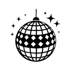 disco ball icon, disco ball silhouette vector illustration-simple silhouette illustration of disco ball, perfect for disco ball logos and icons