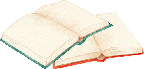 Watercolor Colorful Book Collection Illustration